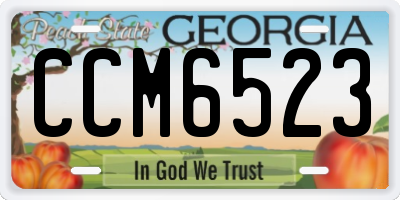 GA license plate CCM6523