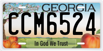 GA license plate CCM6524
