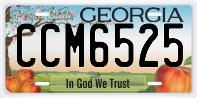 GA license plate CCM6525