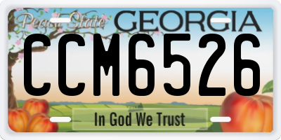 GA license plate CCM6526