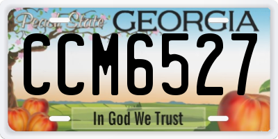 GA license plate CCM6527