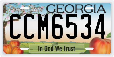 GA license plate CCM6534