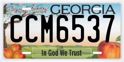 GA license plate CCM6537