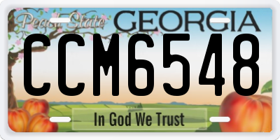 GA license plate CCM6548