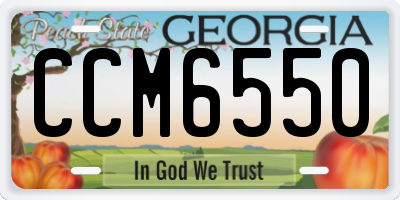GA license plate CCM6550
