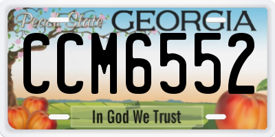 GA license plate CCM6552
