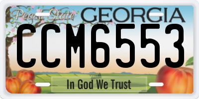 GA license plate CCM6553