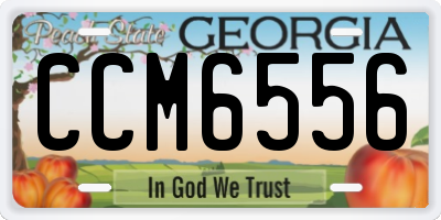 GA license plate CCM6556