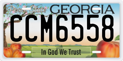 GA license plate CCM6558