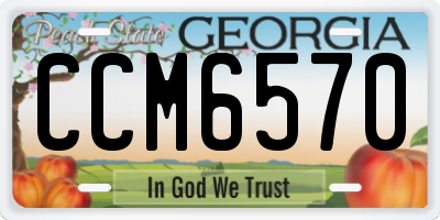 GA license plate CCM6570