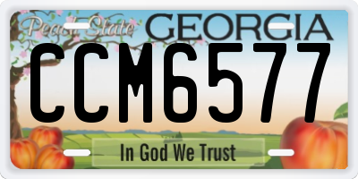 GA license plate CCM6577