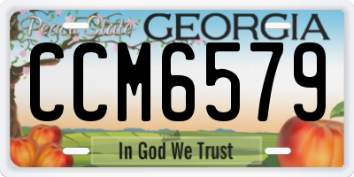 GA license plate CCM6579