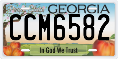 GA license plate CCM6582