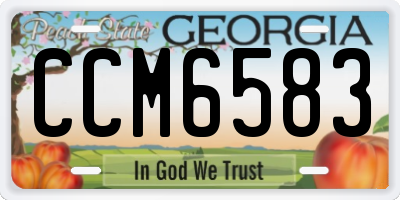 GA license plate CCM6583