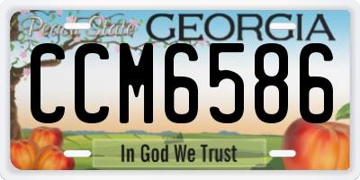 GA license plate CCM6586