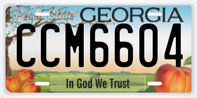 GA license plate CCM6604