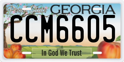 GA license plate CCM6605