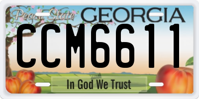 GA license plate CCM6611