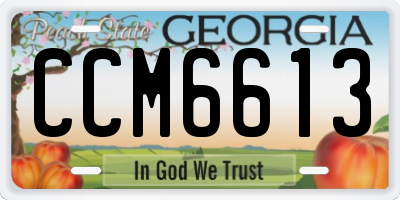 GA license plate CCM6613