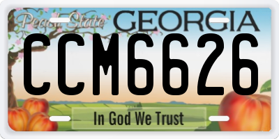 GA license plate CCM6626
