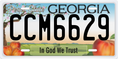 GA license plate CCM6629