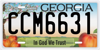 GA license plate CCM6631