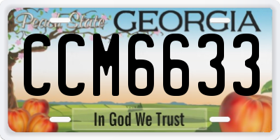GA license plate CCM6633