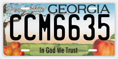 GA license plate CCM6635