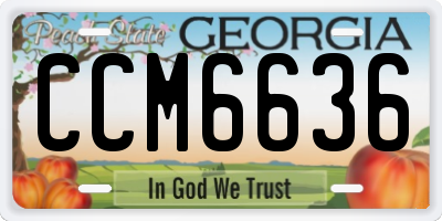 GA license plate CCM6636