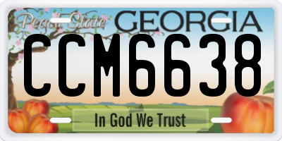 GA license plate CCM6638