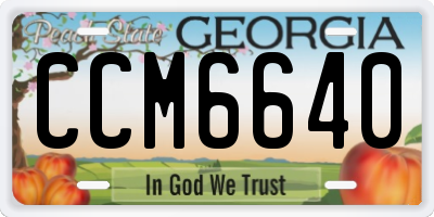 GA license plate CCM6640