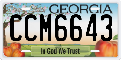 GA license plate CCM6643