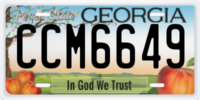 GA license plate CCM6649
