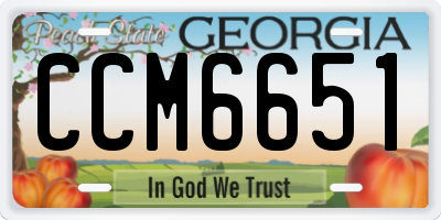 GA license plate CCM6651
