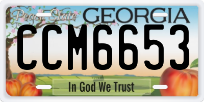 GA license plate CCM6653