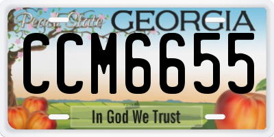 GA license plate CCM6655
