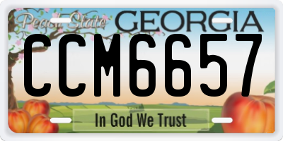 GA license plate CCM6657