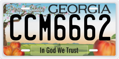 GA license plate CCM6662
