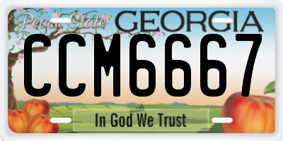 GA license plate CCM6667