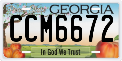 GA license plate CCM6672