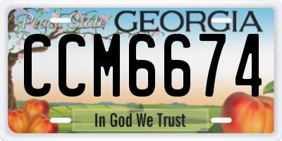 GA license plate CCM6674