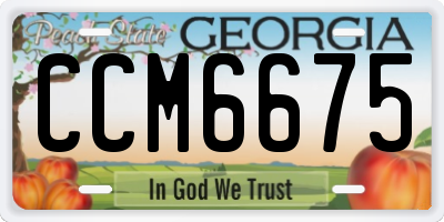 GA license plate CCM6675