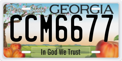 GA license plate CCM6677