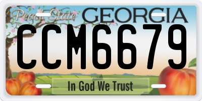 GA license plate CCM6679