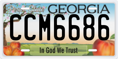 GA license plate CCM6686