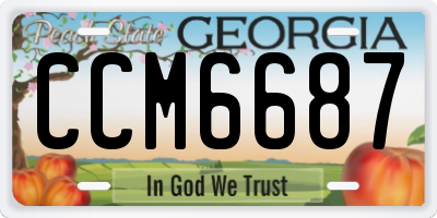 GA license plate CCM6687