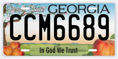 GA license plate CCM6689