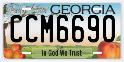 GA license plate CCM6690