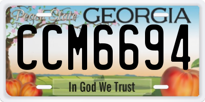 GA license plate CCM6694
