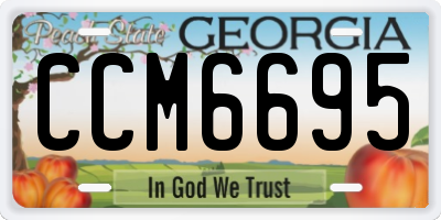 GA license plate CCM6695